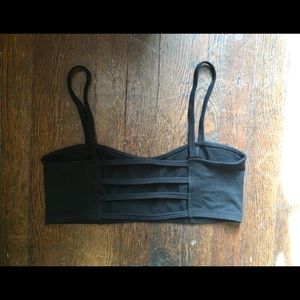 Caged Strappy Back Black Bralette